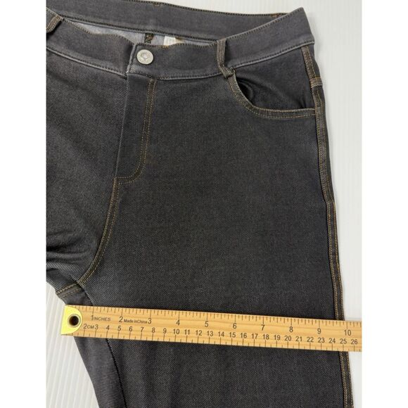 Yelete Women's Stretchy Pull On Skinny Cropped Jeggings Black - XL  (Fit 30x22) - Picture 6 of 9